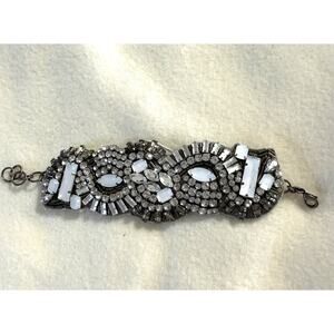 Stella and Dot statement bracelet, Silver Rhinestone .